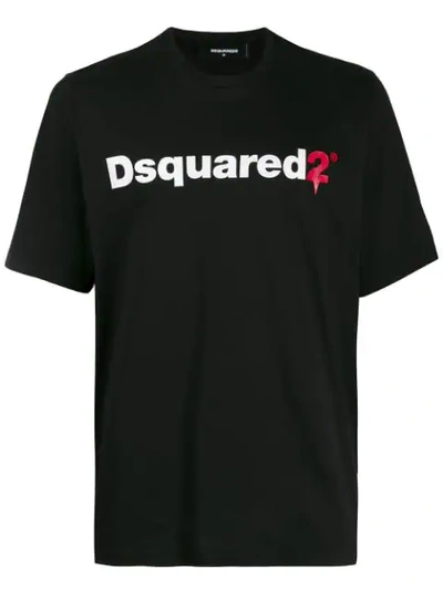 Dsquared2 Logo Printed T-shirt In Black