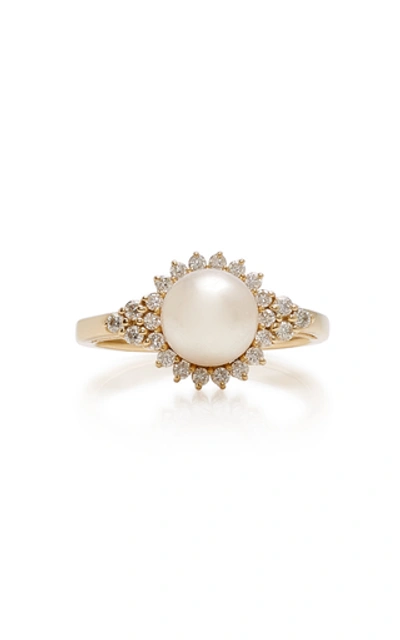 Ashley Zhang Giverny 14k Gold Pearl Ring In White