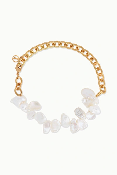 Anissa Kermiche Two Faced Shelley Gold-plated Pearl Anklet