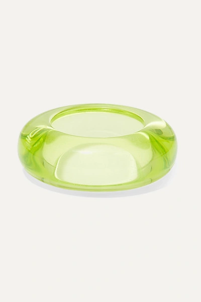 Dries Van Noten Perspex Ring In Green