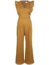 Sea Stevie Ruffled Jumpsuit In Brown