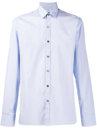 Lanvin Striped Classic Shirt In Blue