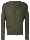 Dsquared2 Logo Embroidered Cardigan In Green