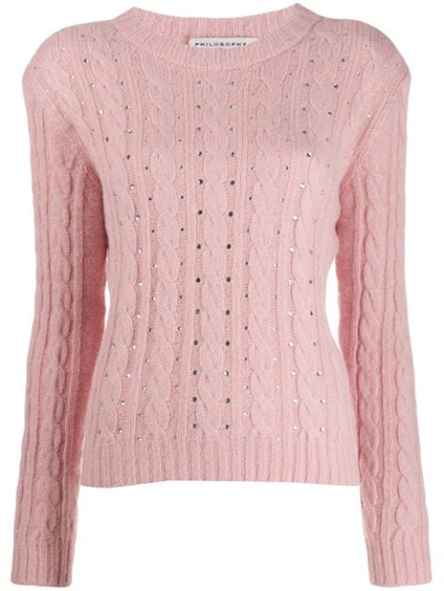 Philosophy Di Lorenzo Serafini Embellished Sweater In Pink