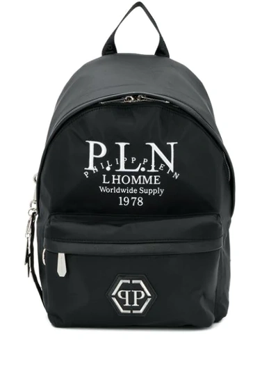 Philipp Plein Logo Backpack In Black