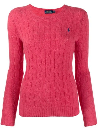 Polo Ralph Lauren Cable Knit Long Sleeve Jumper In Red