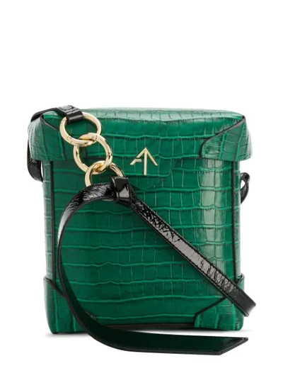 Manu Atelier Bucket-style Cross-body Bag In Green