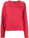 Polo Ralph Lauren Logo Embroidered Sweatshirt In Red