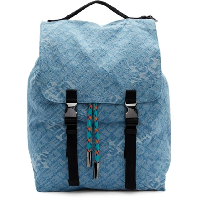 Diesel Blue Denim Volpago Backpack In H4865 Denim