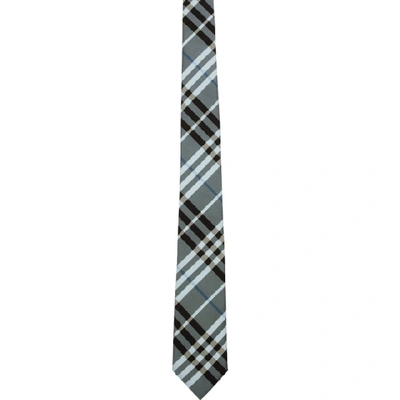 Burberry Blue Vintage Check Classic Manston Tie In Light Steel Blue