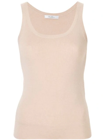 Max Mara Fine Knit Vest Top In Neutrals