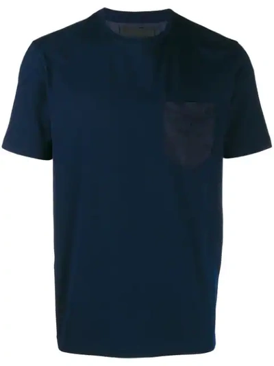 Prada Chest Pocket T-shirt In Blue