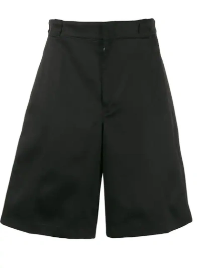 Prada Tailored Wide Leg Shorts In Black