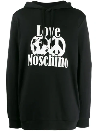 Love Moschino Printed Sweatshirt In Black