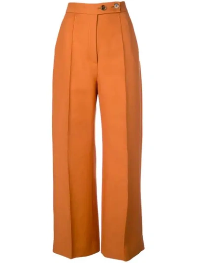 Khaite Yasmin Wide-leg Trousers In Orange