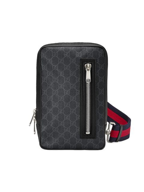 Gucci Black Gg Supreme Belt Bag In Black ,grey | ModeSens