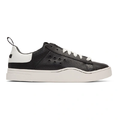 Diesel Black And White S-clever Lc Low Sneakers In H7030 Black