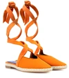 Jw Anderson Suede-trimmed Lace-up Espadrilles In Orange