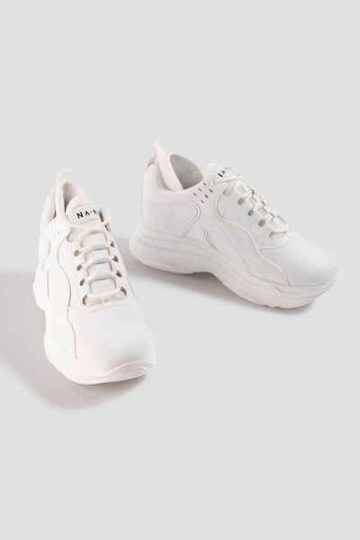 Na-kd Sporty Faux Suede Sneakers - White