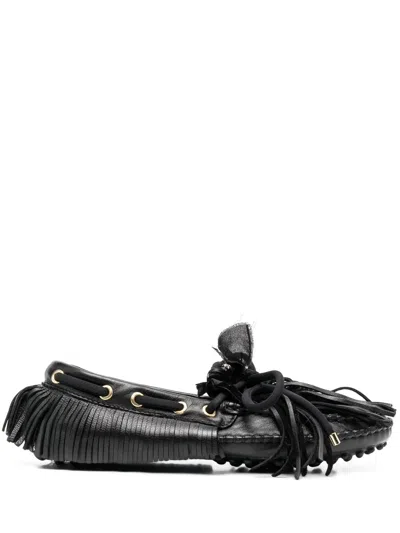 1309sr Fringed-leather Loafers In Black