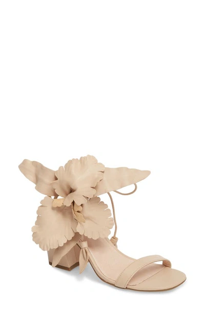 Cecelia New York Hibiscus Sandal In Nude Leather