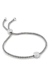 Monica Vinader Linear Solo Diamond Friendship Bracelet In Silver/ Metallica