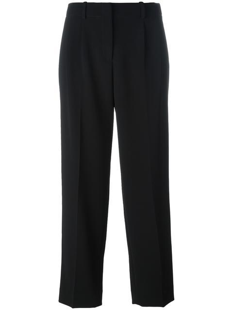 Theory Straight Cropped Trousers In Nero | ModeSens