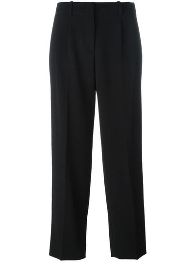 Theory Straight Cropped Trousers In Nero