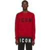 Dsquared2 Cool Fit Icon Graphic Sweatshirt In Red Black