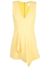 Alice And Olivia Alice + Olivia Callie Asymmetric Draped-overlay Dress In Golden Rod