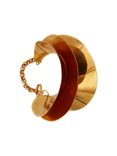 Jw Anderson Shell Cuff Bracelet In Gold