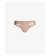 Simone Perele Delice Jersey And Embroidered Mesh Thong In 767 Chesnut