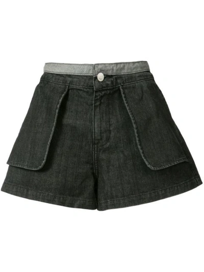 Opening Ceremony Cotton Denim Inside-out Shorts, Black