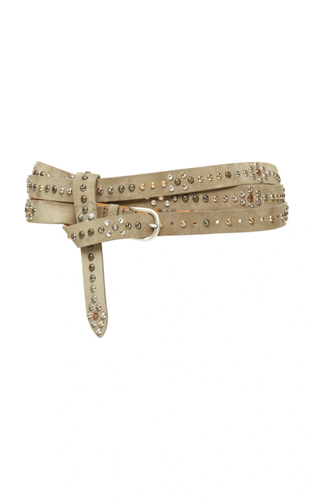 Isabel Marant Djelvis Studded Leather Belt In Neutral | ModeSens display picture 1