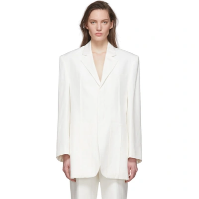 Jacquemus La Waistcoate D'homme Oversized Blazer In White
