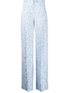 Jacquemus Le Pantalon Loya Floral Wide-leg Trousers In Print Blue Flowers