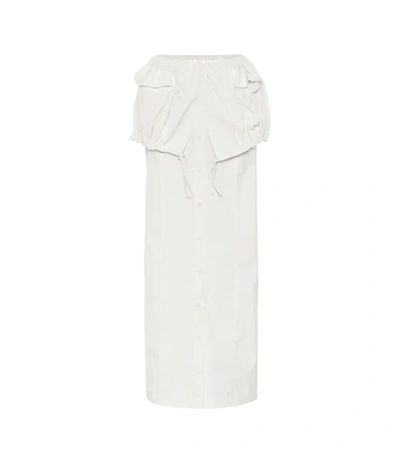 Jacquemus La Jupe Cueillette Drawstring Cotton-blend Maxi Skirt In White