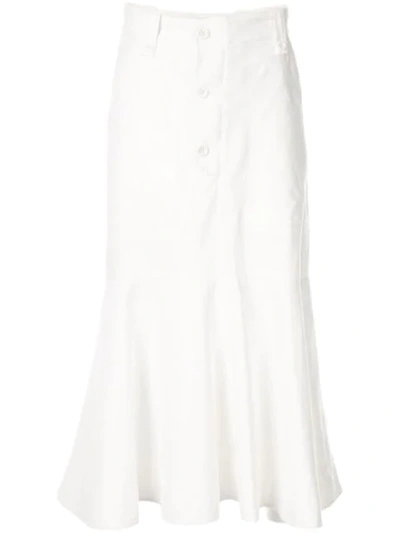 Lee Mathews Calypso Flounce Skirt In White