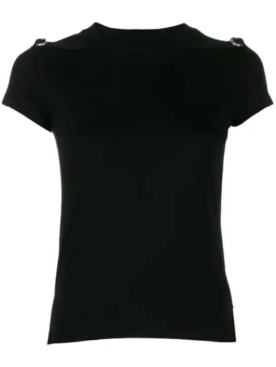Rick Owens T-shirt Mit Schnallen In Black