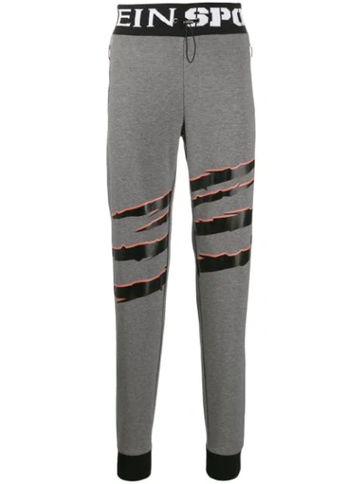 Plein Sport Contrast Track Trousers In Grey