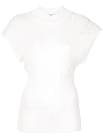Lee Mathews Shortsleeved Knitted Top In White