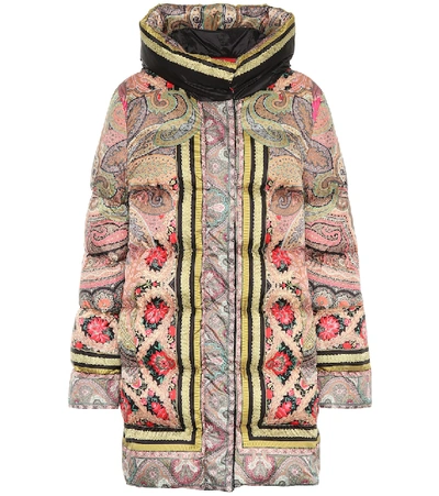 Etro Long Floral Puffer Jacket In Multicoloured