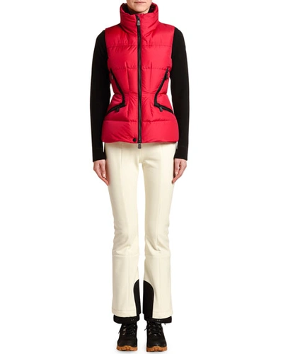 Moncler Fitted Puffer Vest In Dark Pink