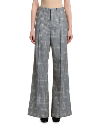 Marni Check High-rise Flare Pants In Black
