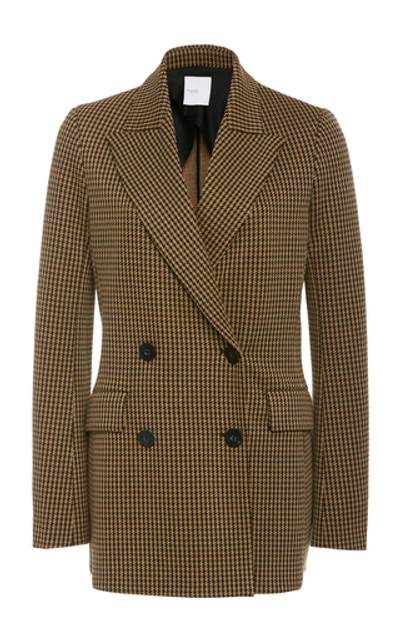 Rosetta Getty Houndstooth Double-breasted Jacket With Peak Lapels In Multi