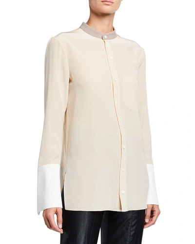 Roland Mouret Maybach Crepe De Chine Top In White