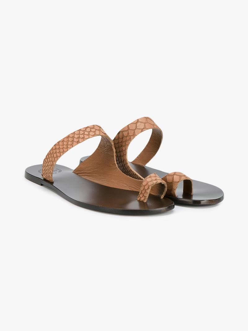 Atp Atelier Python-effect Leather Dina Sandals | ModeSens