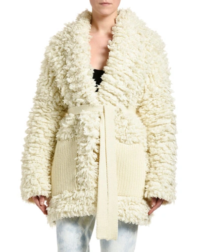 Alanui Knitted Stitched Coat In White
