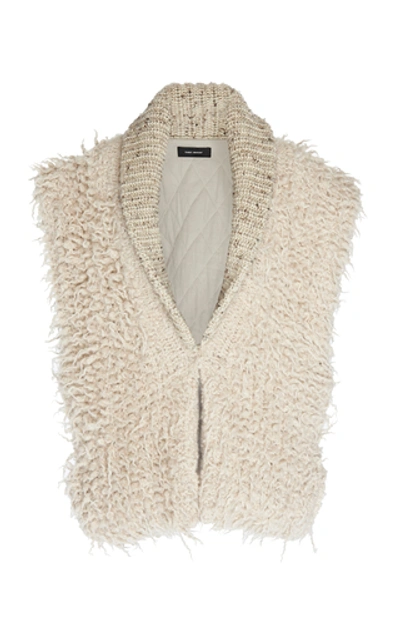 Isabel Marant Layden Curly-wool/alpaca Sweater Vest In White