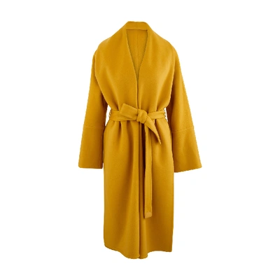 Loro Piana Raymond Baby-cashmere Double Wrap Coat In Yellow Clip